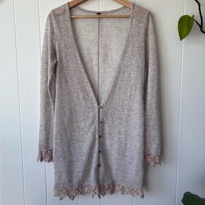 Free People Grey Knit Cardigan | Size Small